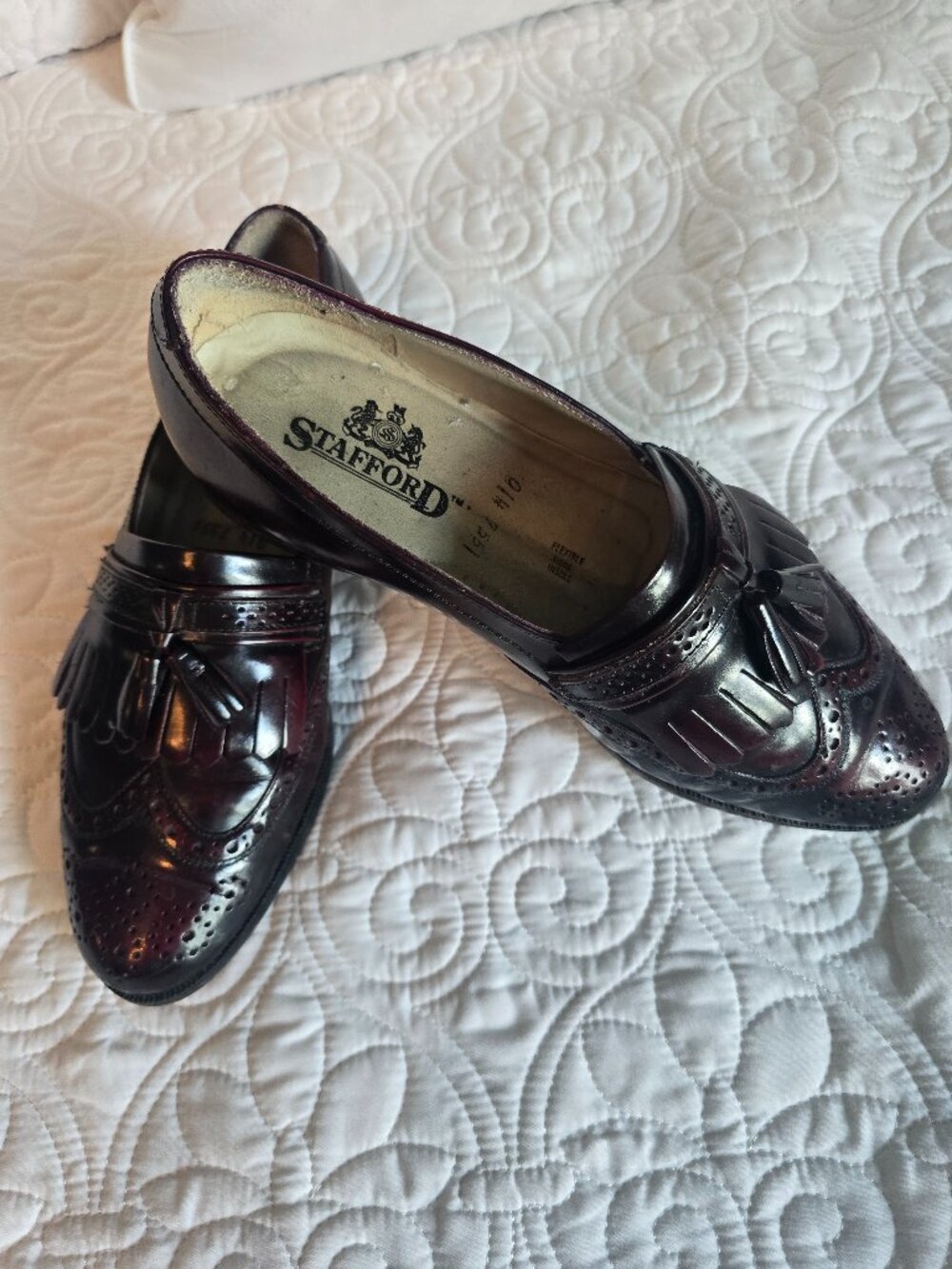 Vintage Stafford Oxblood Leather Tassel Wingtips Men’s 8.5M